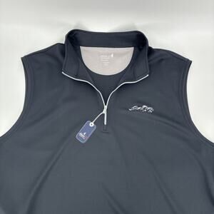 Johnnie-O Vest Men 3XL XXXL Black Dave 1/4 Zip Performance Stretch NWT